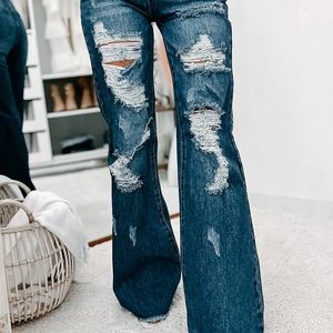 High waisted flare wide leg jeans size 9